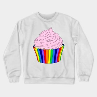 Rainbow Cupcake with Pink Icing Crewneck Sweatshirt